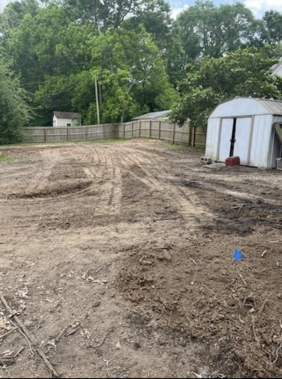 Clean backyard after stump grinding